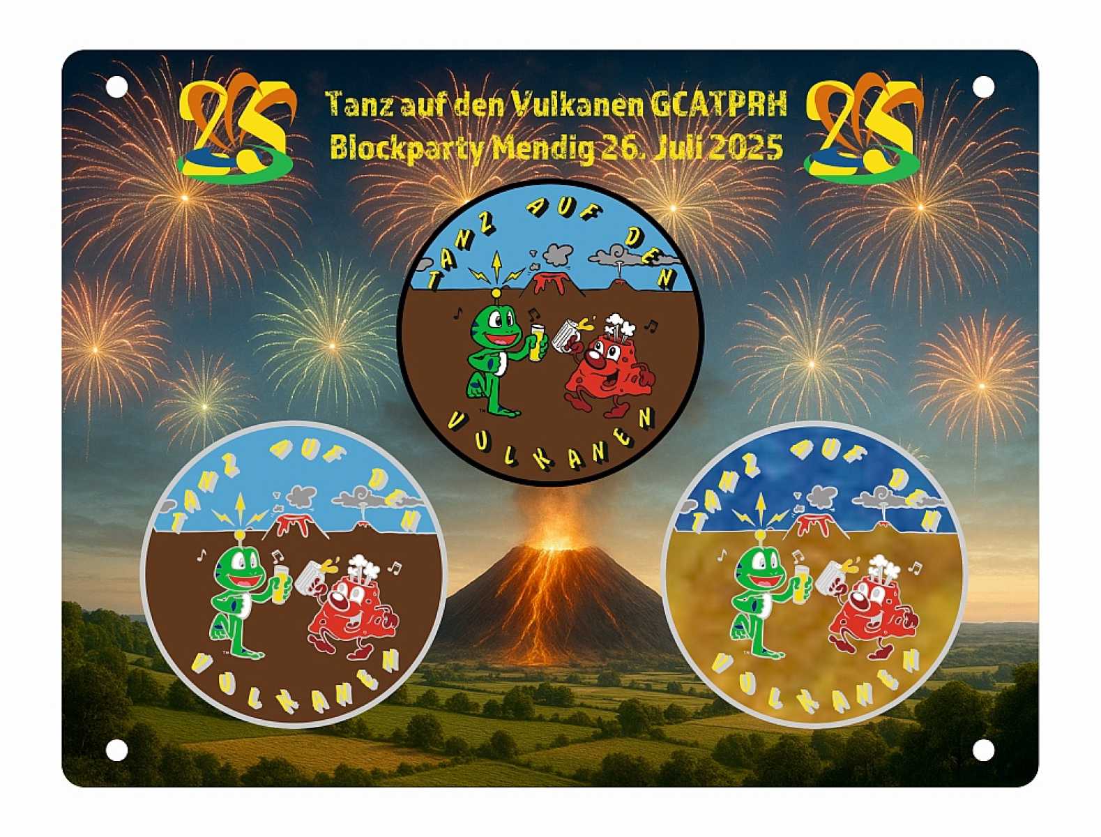 "Tanz auf den Vulkanen 2025" Coin-Display für 3 Coins (Version Feuerwerk)